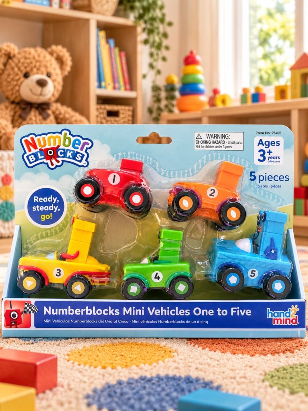 Numberblocks Mini Vehicles One to Five 5-Piece Set hand2mind New
